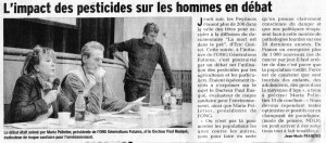 Article du Dauphiné sur la soirée pesticide du 14 janvier 2016